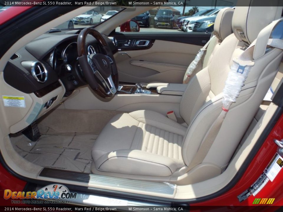 Beige/Brown Interior - 2014 Mercedes-Benz SL 550 Roadster Photo #5
