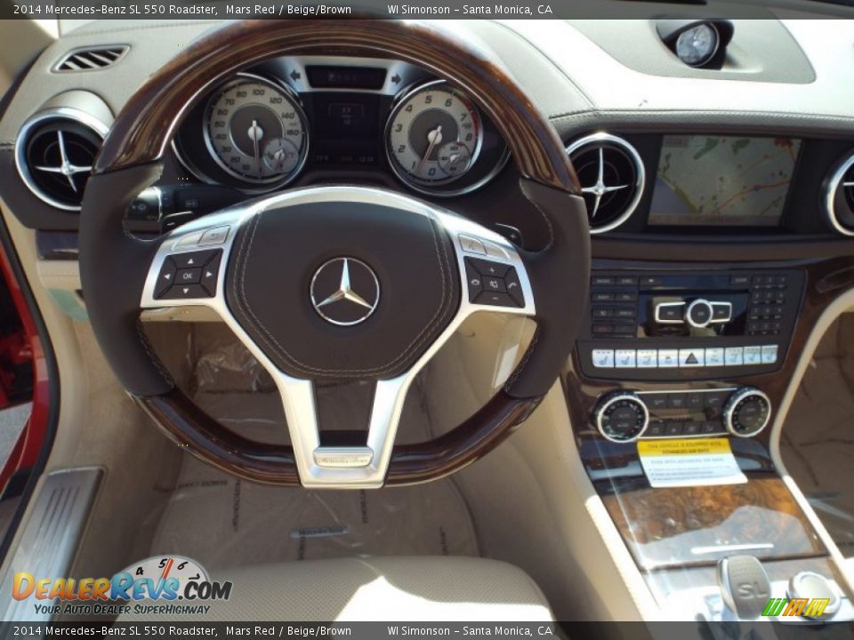 2014 Mercedes-Benz SL 550 Roadster Mars Red / Beige/Brown Photo #6