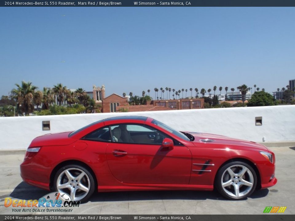2014 Mercedes-Benz SL 550 Roadster Mars Red / Beige/Brown Photo #7