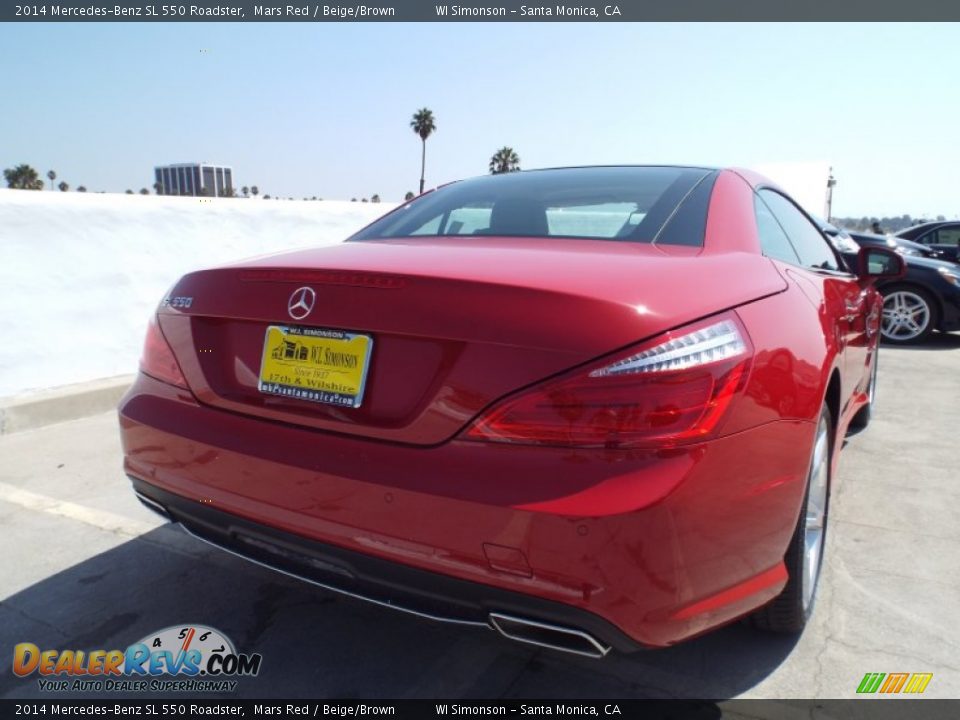 2014 Mercedes-Benz SL 550 Roadster Mars Red / Beige/Brown Photo #8