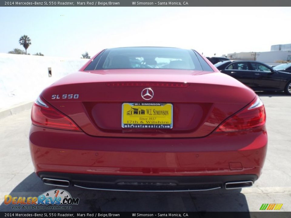 2014 Mercedes-Benz SL 550 Roadster Mars Red / Beige/Brown Photo #9