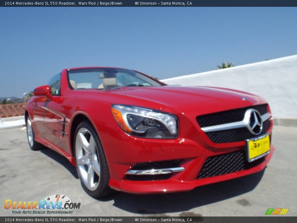 2014 Mercedes-Benz SL 550 Roadster Mars Red / Beige/Brown Photo #11