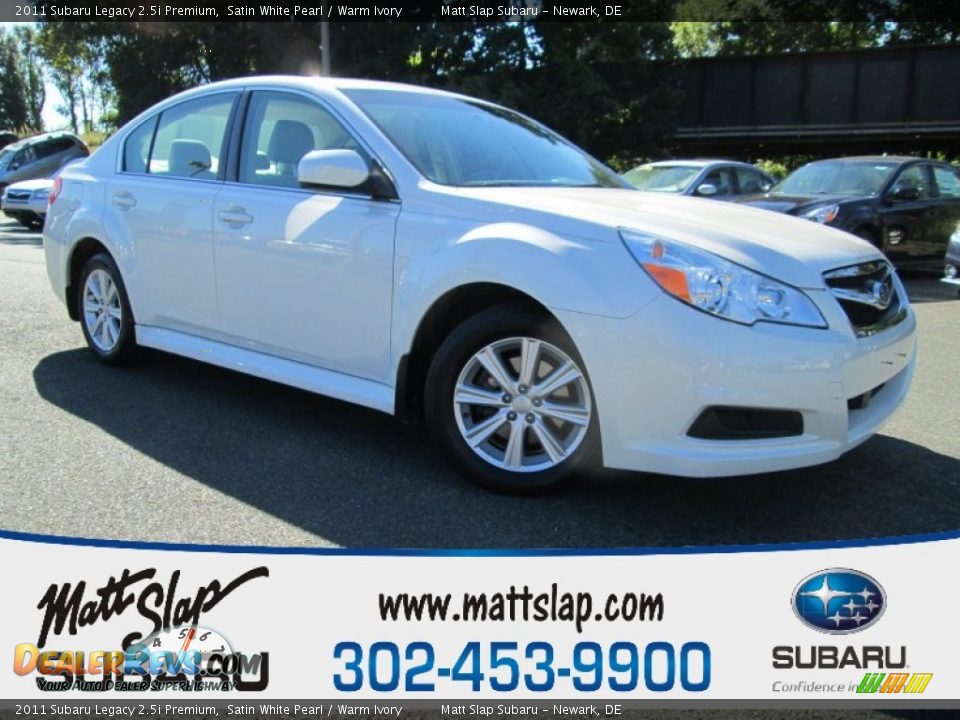 2011 Subaru Legacy 2.5i Premium Satin White Pearl / Warm Ivory Photo #1