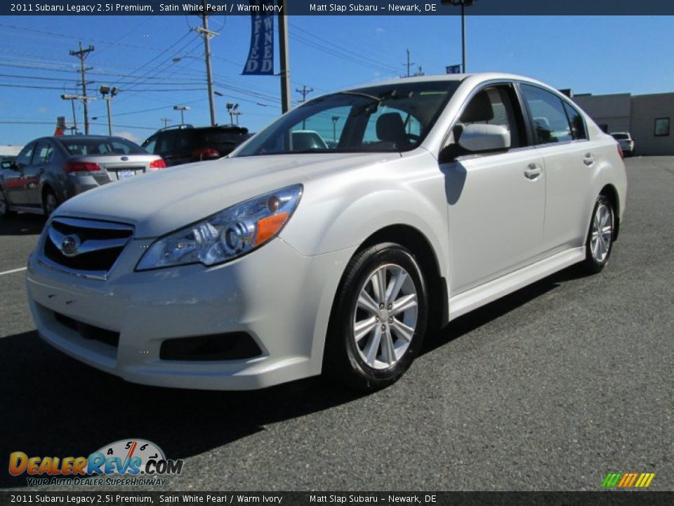 2011 Subaru Legacy 2.5i Premium Satin White Pearl / Warm Ivory Photo #2