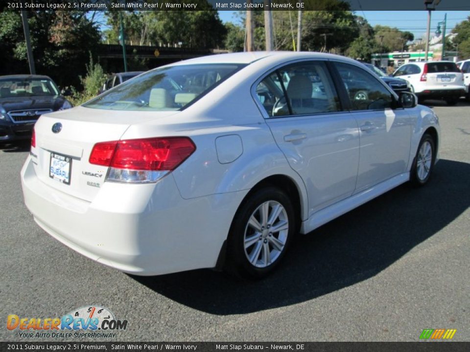 2011 Subaru Legacy 2.5i Premium Satin White Pearl / Warm Ivory Photo #6