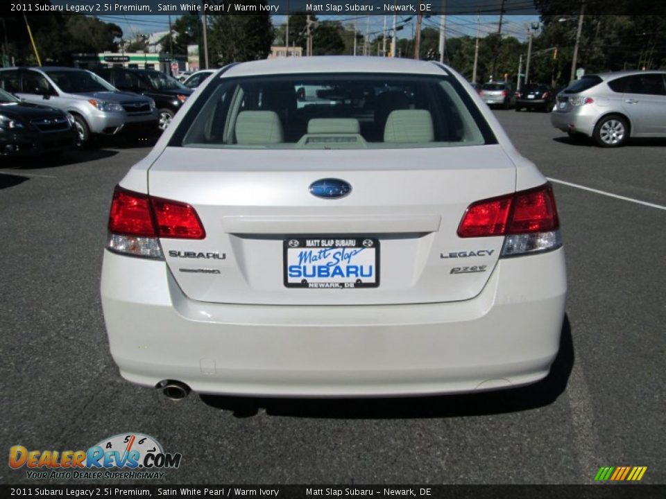 2011 Subaru Legacy 2.5i Premium Satin White Pearl / Warm Ivory Photo #7