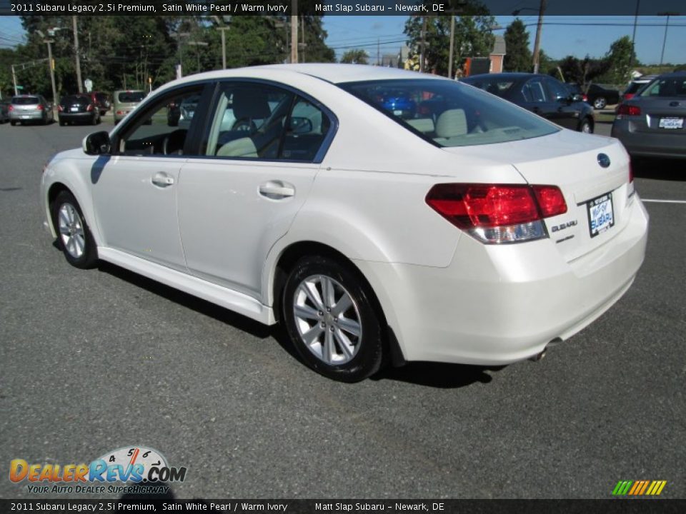 2011 Subaru Legacy 2.5i Premium Satin White Pearl / Warm Ivory Photo #8
