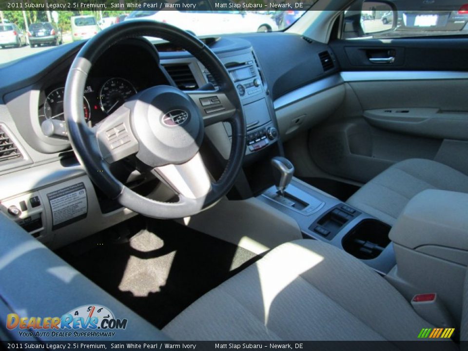 2011 Subaru Legacy 2.5i Premium Satin White Pearl / Warm Ivory Photo #10