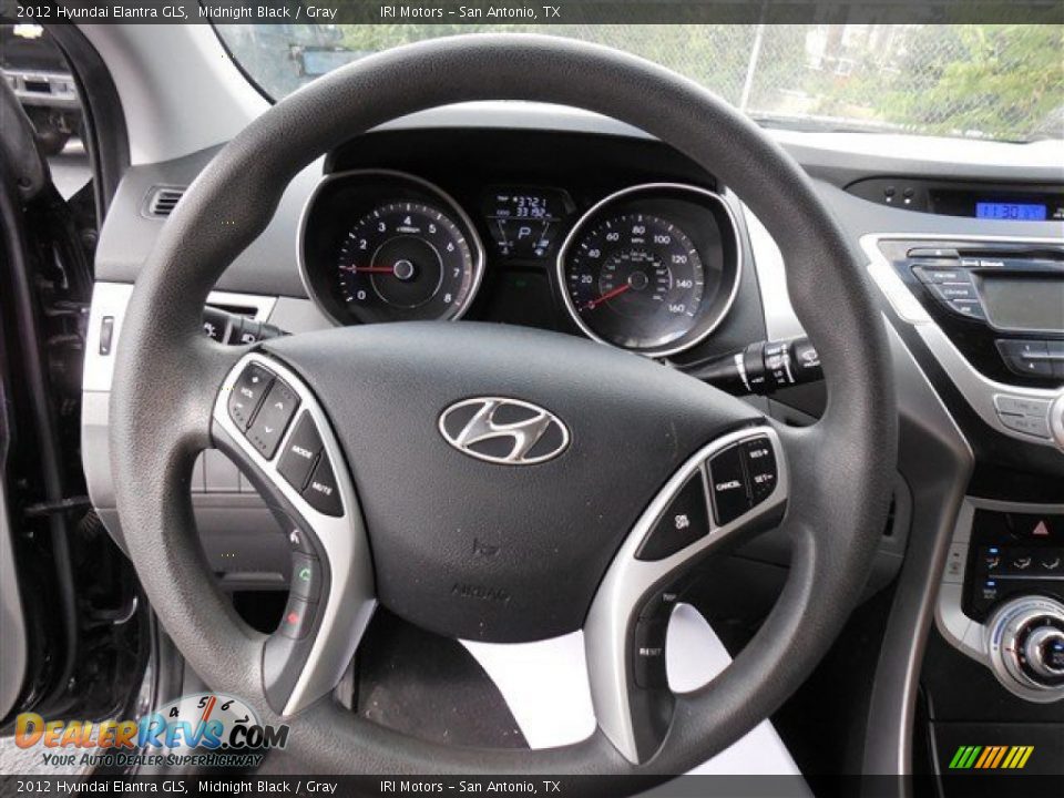 2012 Hyundai Elantra GLS Midnight Black / Gray Photo #17