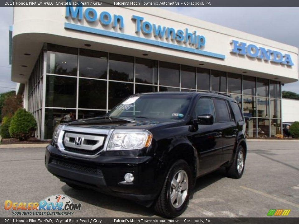 2011 Honda Pilot EX 4WD Crystal Black Pearl / Gray Photo #1