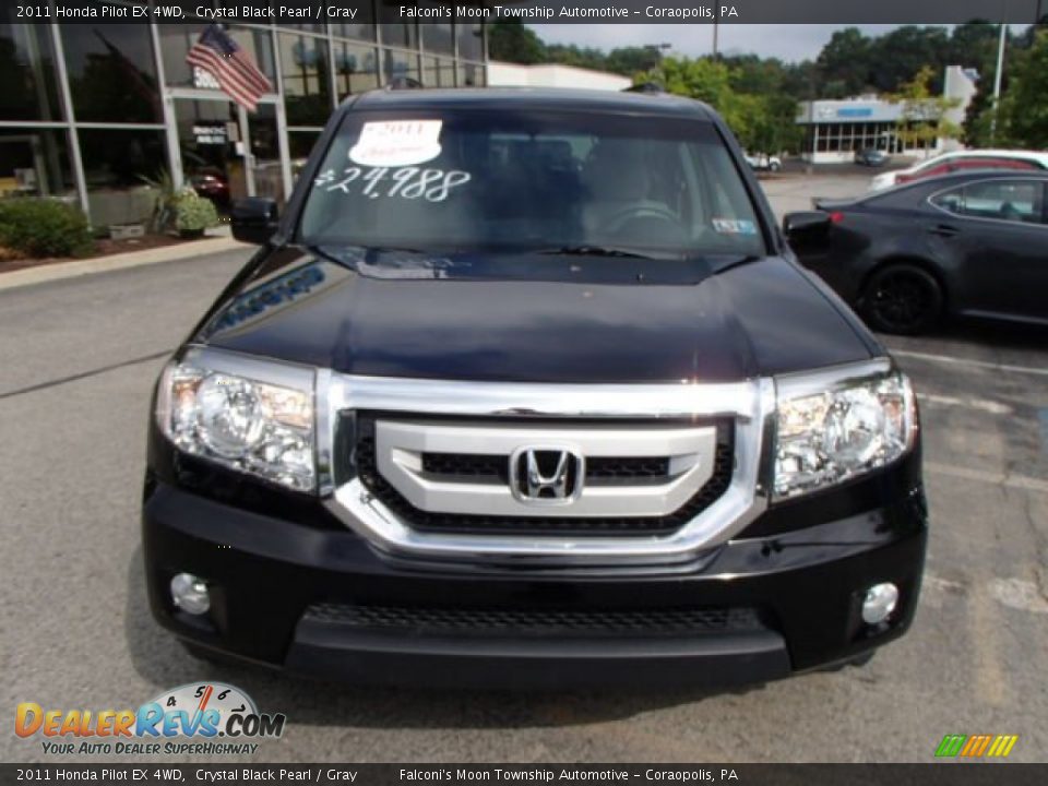 2011 Honda Pilot EX 4WD Crystal Black Pearl / Gray Photo #2
