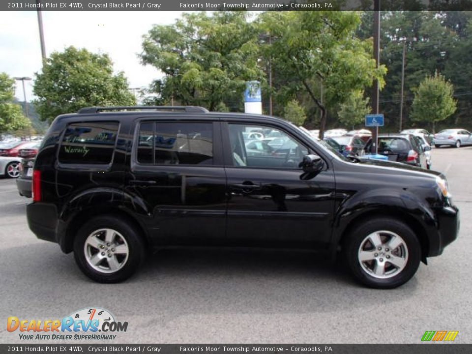2011 Honda Pilot EX 4WD Crystal Black Pearl / Gray Photo #4