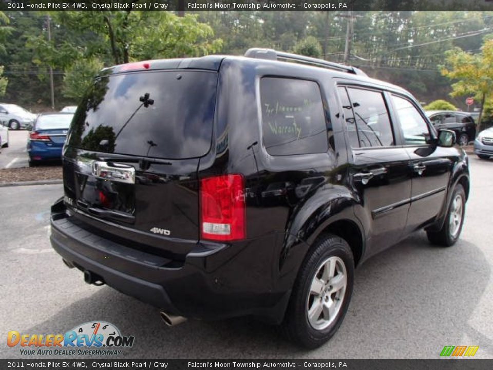 2011 Honda Pilot EX 4WD Crystal Black Pearl / Gray Photo #5