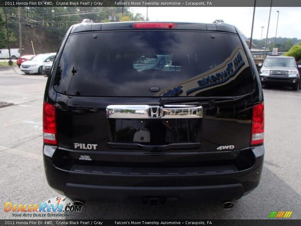 2011 Honda Pilot EX 4WD Crystal Black Pearl / Gray Photo #6