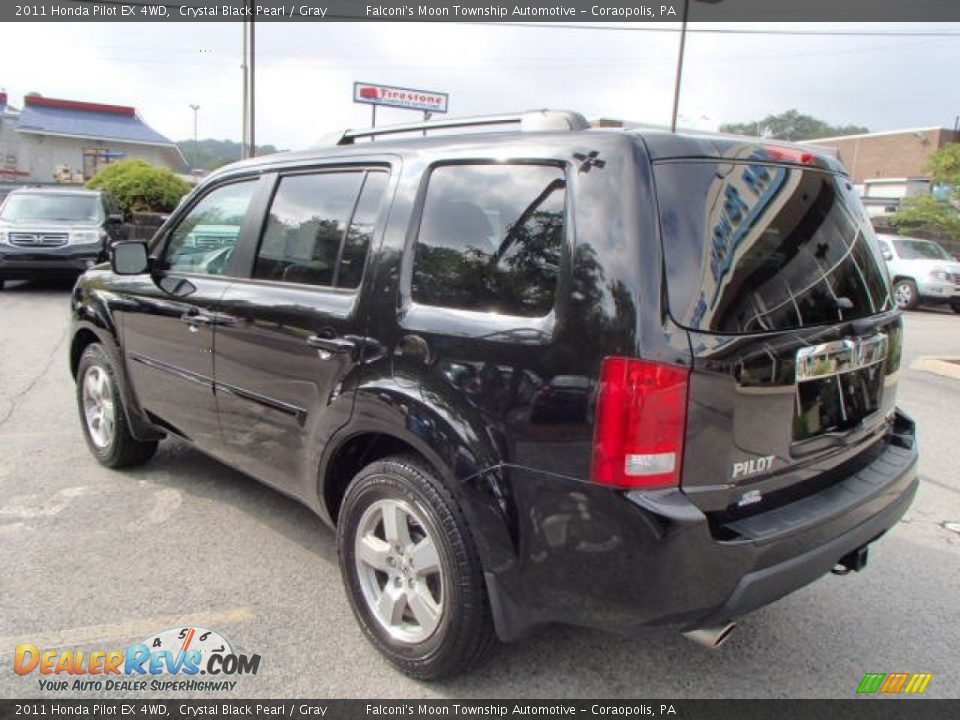2011 Honda Pilot EX 4WD Crystal Black Pearl / Gray Photo #7