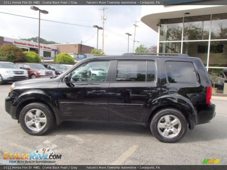 2011 Honda Pilot EX 4WD Crystal Black Pearl / Gray Photo #8