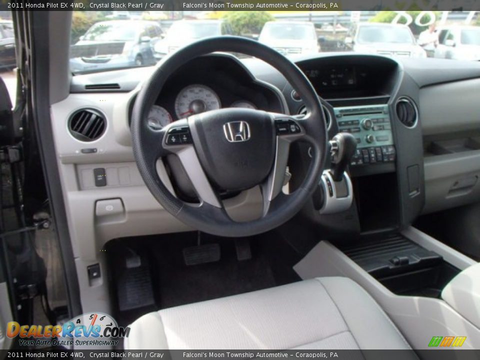 2011 Honda Pilot EX 4WD Crystal Black Pearl / Gray Photo #15