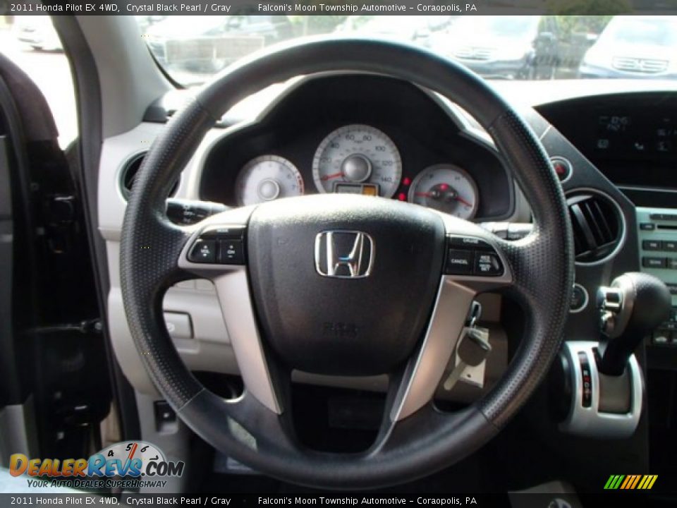 2011 Honda Pilot EX 4WD Crystal Black Pearl / Gray Photo #22