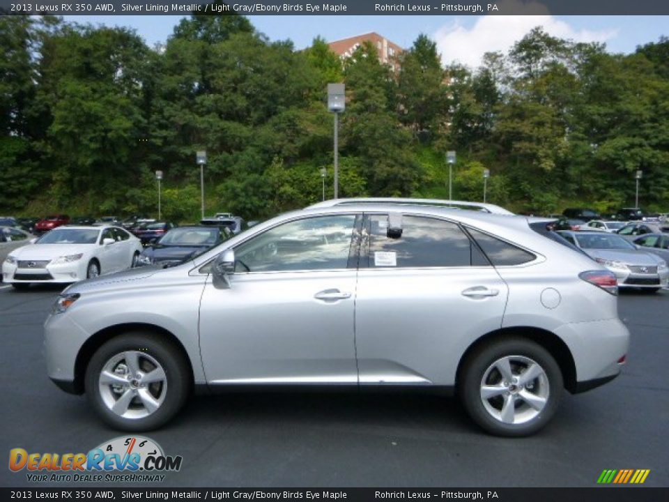2013 Lexus RX 350 AWD Silver Lining Metallic / Light Gray/Ebony Birds Eye Maple Photo #1