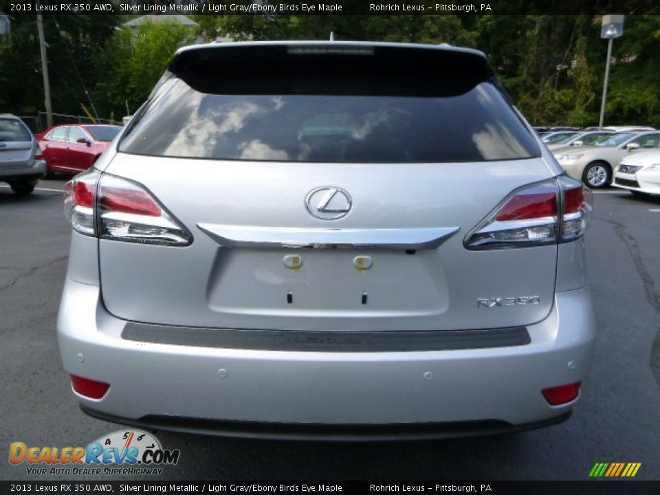 2013 Lexus RX 350 AWD Silver Lining Metallic / Light Gray/Ebony Birds Eye Maple Photo #3