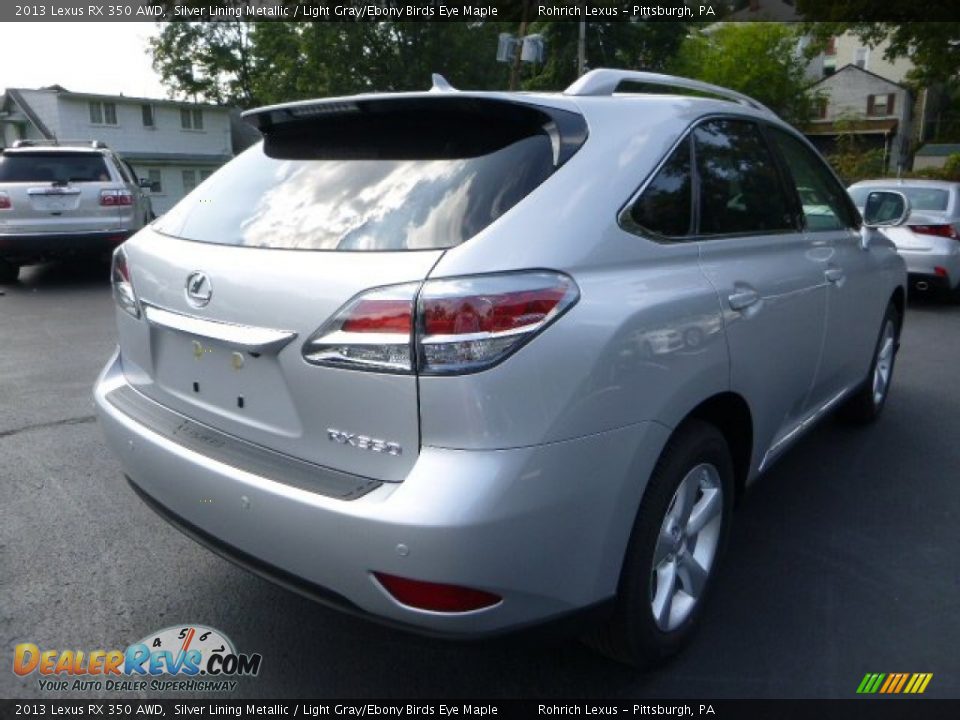 2013 Lexus RX 350 AWD Silver Lining Metallic / Light Gray/Ebony Birds Eye Maple Photo #4