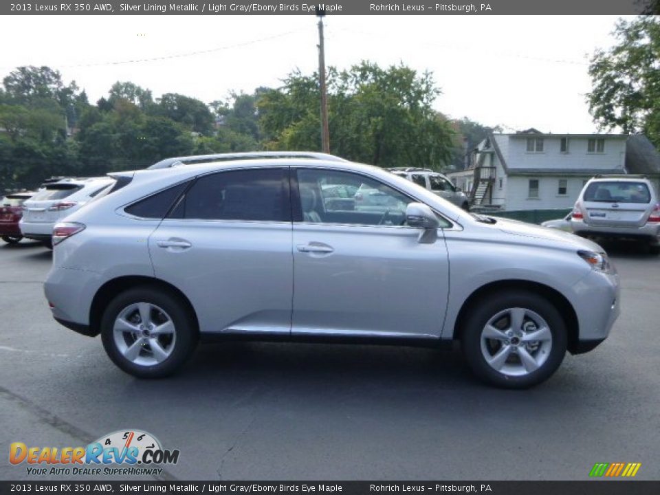 2013 Lexus RX 350 AWD Silver Lining Metallic / Light Gray/Ebony Birds Eye Maple Photo #5