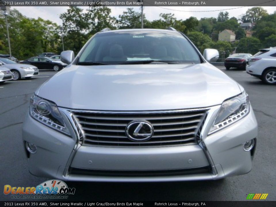 2013 Lexus RX 350 AWD Silver Lining Metallic / Light Gray/Ebony Birds Eye Maple Photo #7