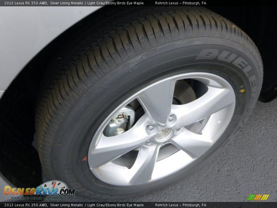 2013 Lexus RX 350 AWD Silver Lining Metallic / Light Gray/Ebony Birds Eye Maple Photo #9