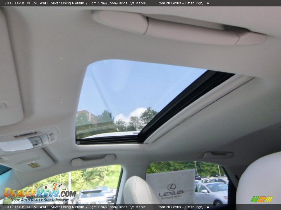 2013 Lexus RX 350 AWD Silver Lining Metallic / Light Gray/Ebony Birds Eye Maple Photo #14