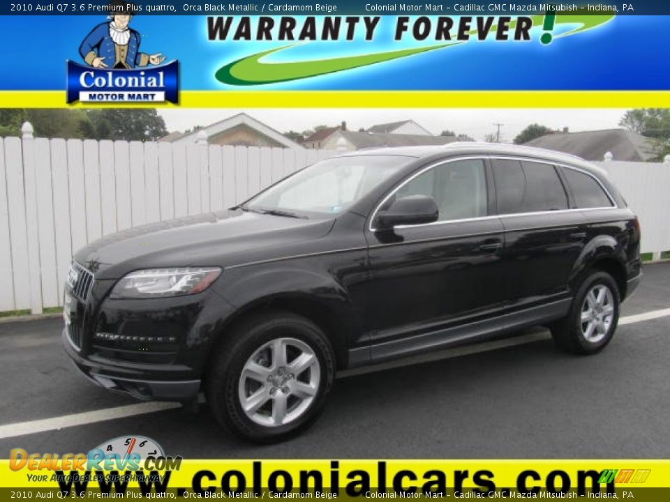 2010 Audi Q7 3.6 Premium Plus quattro Orca Black Metallic / Cardamom Beige Photo #1