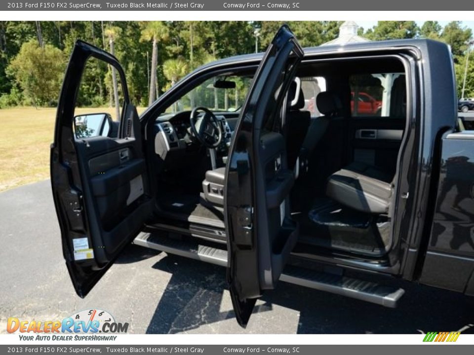 2013 Ford F150 FX2 SuperCrew Tuxedo Black Metallic / Steel Gray Photo #13