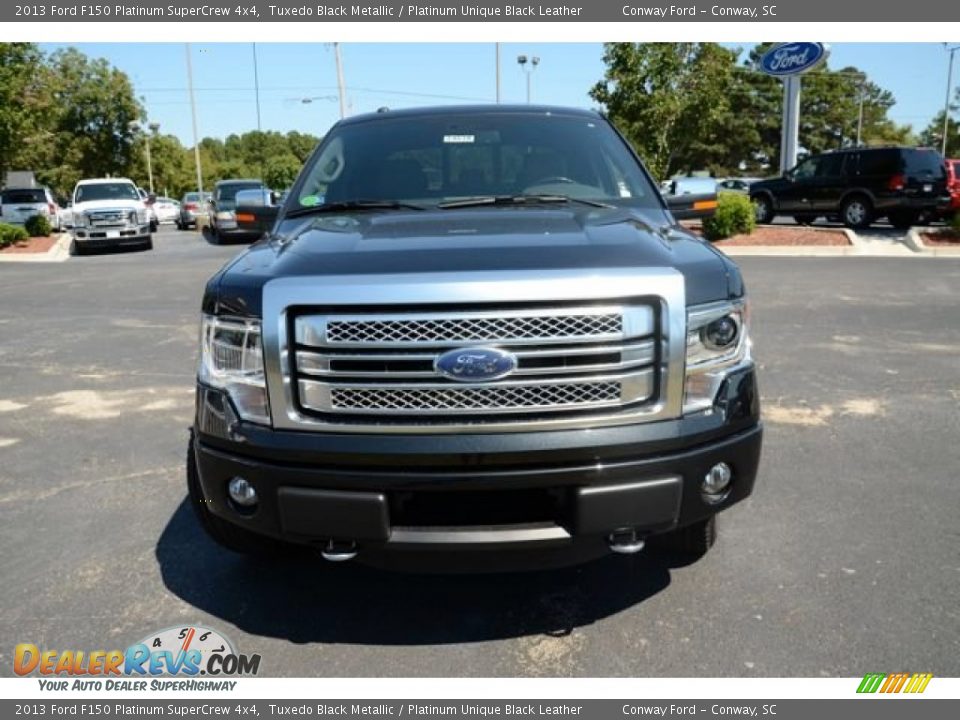 2013 Ford F150 Platinum SuperCrew 4x4 Tuxedo Black Metallic / Platinum Unique Black Leather Photo #2