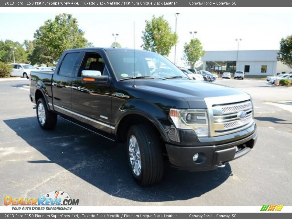 2013 Ford F150 Platinum SuperCrew 4x4 Tuxedo Black Metallic / Platinum Unique Black Leather Photo #3
