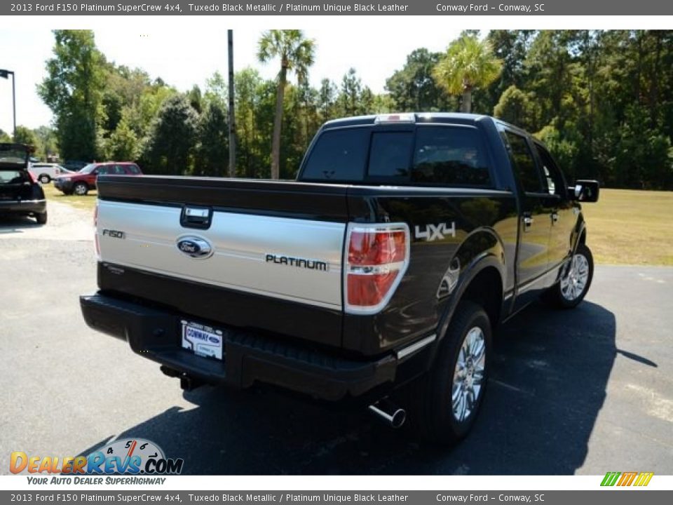 2013 Ford F150 Platinum SuperCrew 4x4 Tuxedo Black Metallic / Platinum Unique Black Leather Photo #5