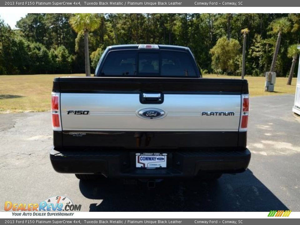 2013 Ford F150 Platinum SuperCrew 4x4 Tuxedo Black Metallic / Platinum Unique Black Leather Photo #6