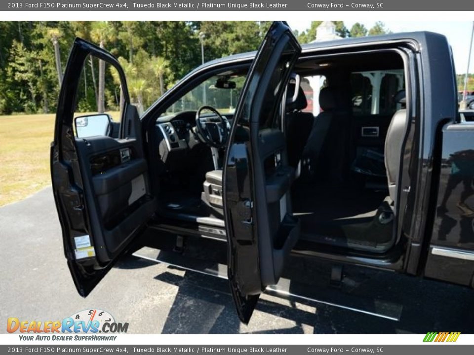2013 Ford F150 Platinum SuperCrew 4x4 Tuxedo Black Metallic / Platinum Unique Black Leather Photo #12