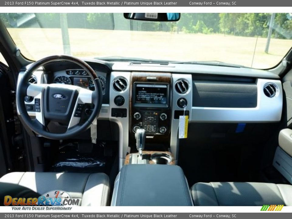 2013 Ford F150 Platinum SuperCrew 4x4 Tuxedo Black Metallic / Platinum Unique Black Leather Photo #15