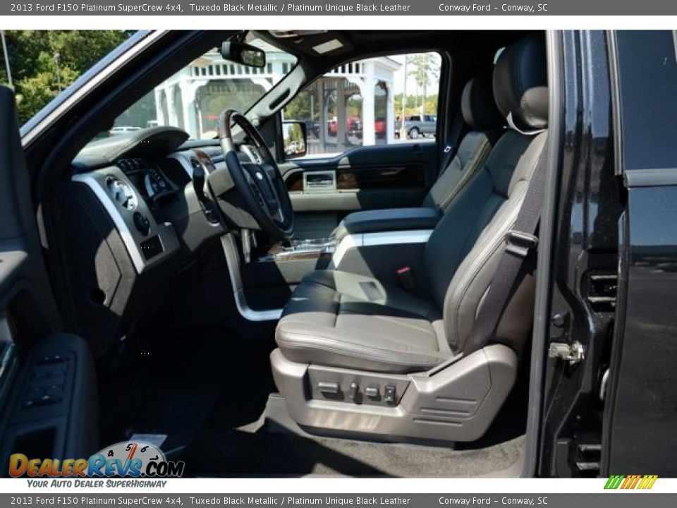 2013 Ford F150 Platinum SuperCrew 4x4 Tuxedo Black Metallic / Platinum Unique Black Leather Photo #21
