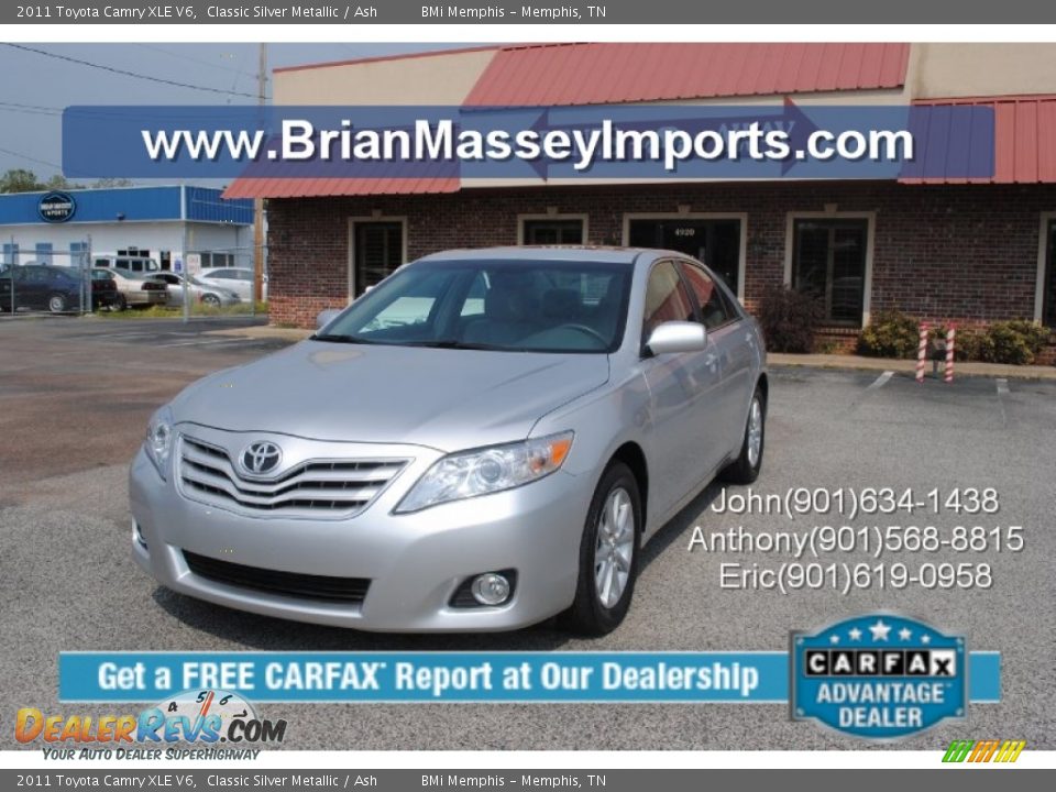 2011 Toyota Camry XLE V6 Classic Silver Metallic / Ash Photo #1