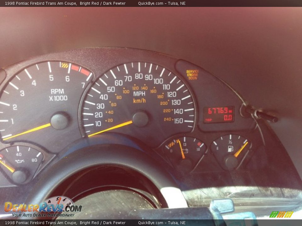 1998 Pontiac Firebird Trans Am Coupe Bright Red / Dark Pewter Photo #6