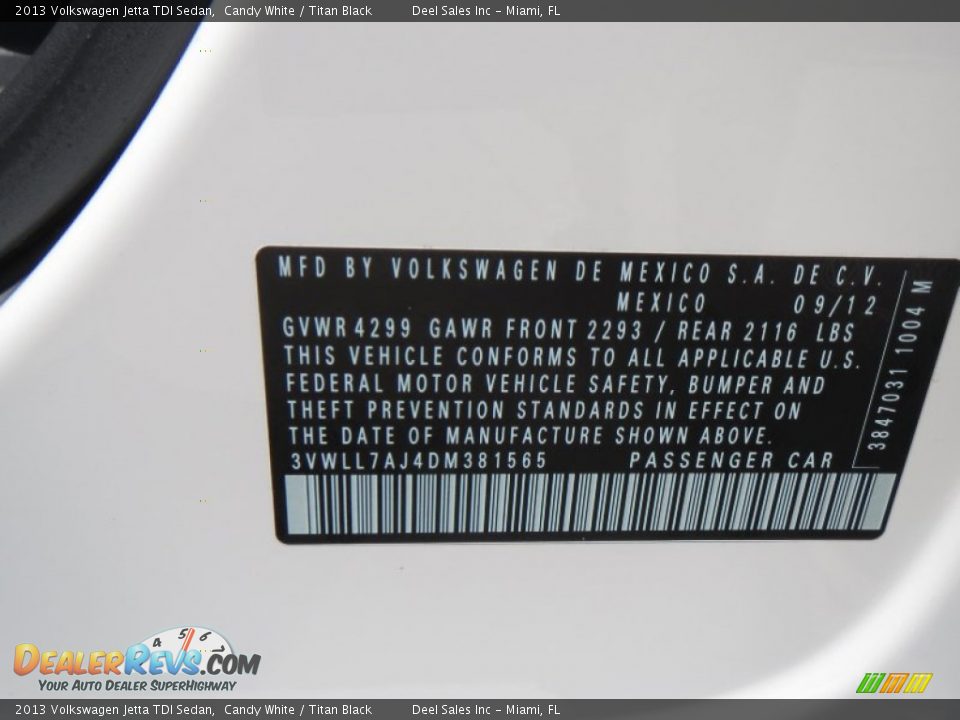 2013 Volkswagen Jetta TDI Sedan Candy White / Titan Black Photo #14
