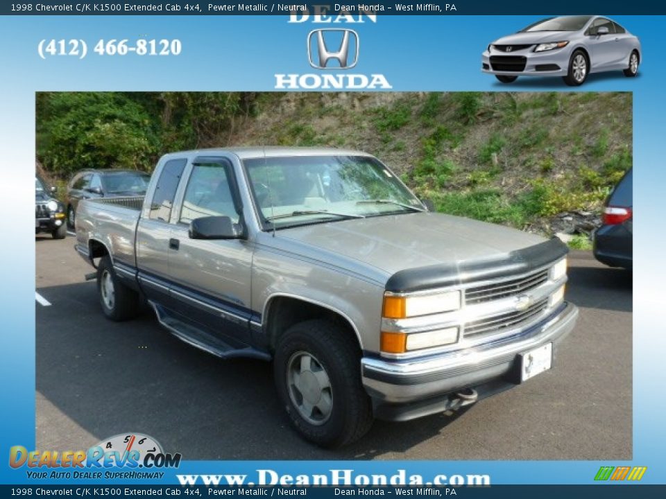 1998 Chevrolet C/K K1500 Extended Cab 4x4 Pewter Metallic / Neutral Photo #1