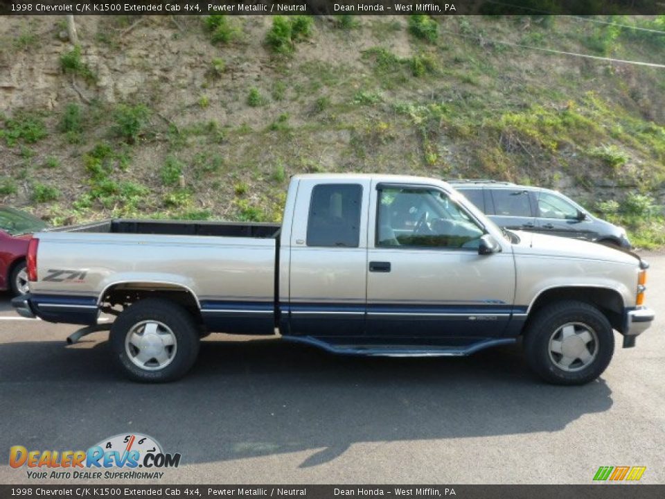 1998 Chevrolet C/K K1500 Extended Cab 4x4 Pewter Metallic / Neutral Photo #2