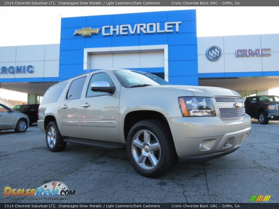 2014 Chevrolet Suburban LTZ Champagne Silver Metallic / Light Cashmere/Dark Cashmere Photo #1