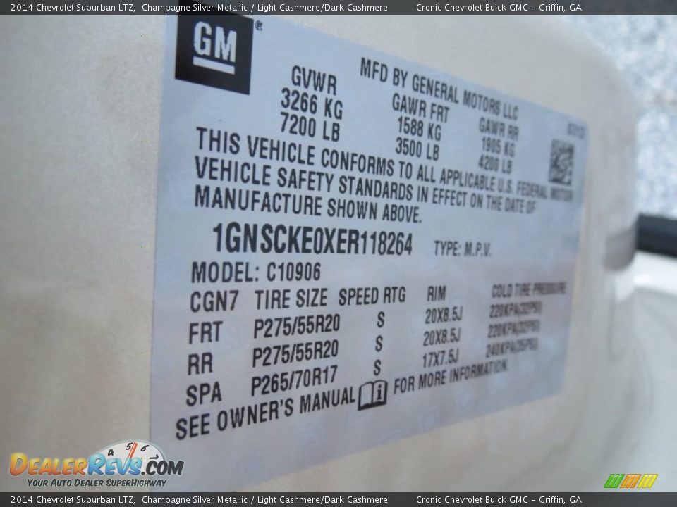 2014 Chevrolet Suburban LTZ Champagne Silver Metallic / Light Cashmere/Dark Cashmere Photo #19