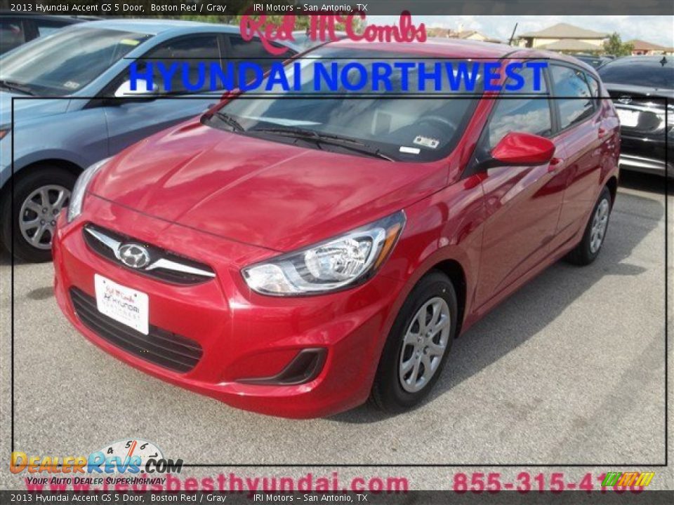 2013 Hyundai Accent GS 5 Door Boston Red / Gray Photo #1