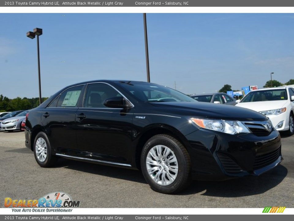 2013 Toyota Camry Hybrid LE Attitude Black Metallic / Light Gray Photo #3