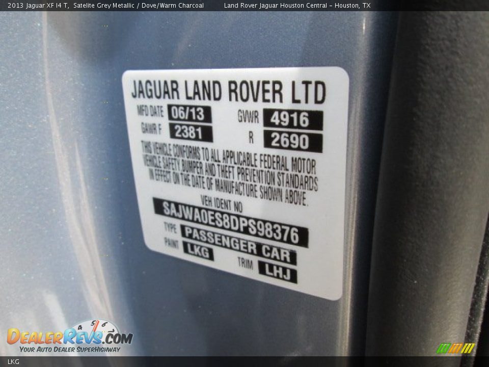 Jaguar Color Code LKG Satelite Grey Metallic