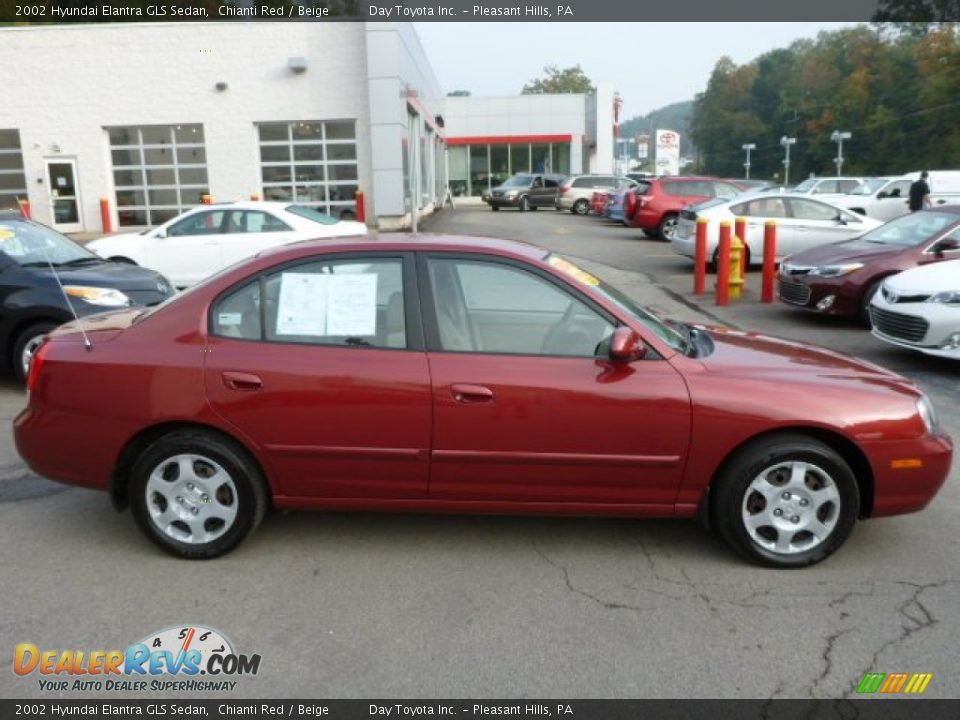 2002 Hyundai Elantra GLS Sedan Chianti Red / Beige Photo #2