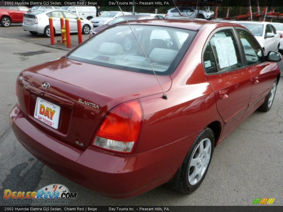 2002 Hyundai Elantra GLS Sedan Chianti Red / Beige Photo #3